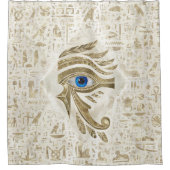 Egyptische ogen voor paarden - Goud en parels Douchegordijn (Voorkant)