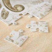 Egyptische ogen voor paarden - Goud en parels Legpuzzel (Zijkant)