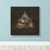 Egyptische ogen voor paarden - Wadjet Digital Art Canvas Afdruk (Insitu (Houten vloer))