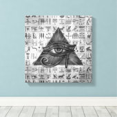 Egyptische ogen voor paarden - Wadjet Digital Art Canvas Afdruk (Insitu (Houten vloer))