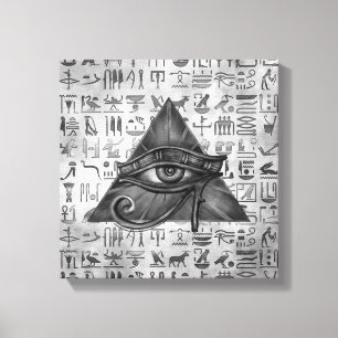 Egyptische ogen voor paarden - Wadjet Digital Art Canvas Afdruk