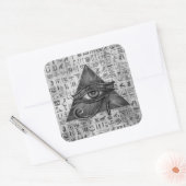 Egyptische ogen voor paarden - Wadjet Digital Art Vierkante Sticker (Envelop)