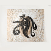 Egyptische ogen voor paarden - Wadjet Digital Art Wandkleed (Voorkant (horizontaal))