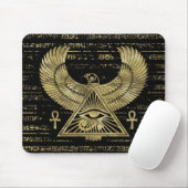 Egyptische ogen voor paarden - Wadjet Gold en Blac Muismat (Met muis)