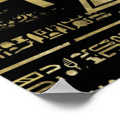 Egyptische ogen voor paarden - Wadjet Gold en Blac Poster (Hoek)