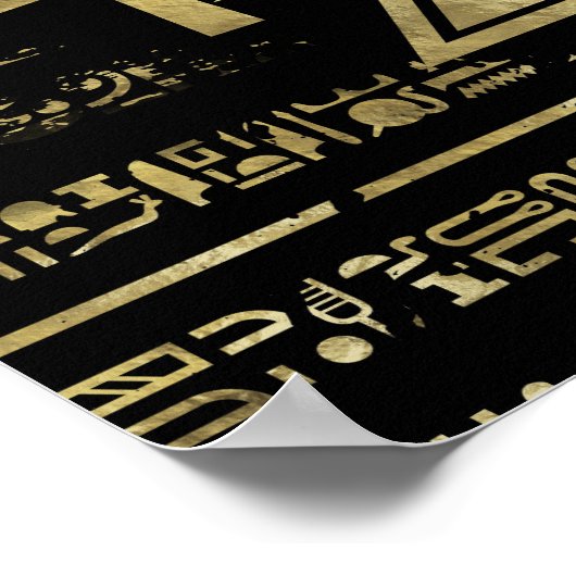 Egyptische ogen voor paarden - Wadjet Gold en Blac Poster (Hoek)