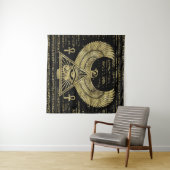 Egyptische ogen voor paarden - Wadjet Gold en Blac Wandkleed (In Situ (horizontaal))