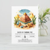 Egyptische Online Pastel Piramides Verjaardag Kaart (Staand voorkant)