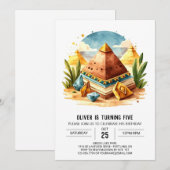 Egyptische Online Pastel Piramides Verjaardag Kaart (Voorkant / Achterkant)