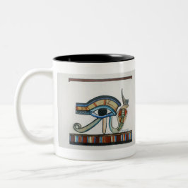 Egyptische Oogst van Horus Art Print Tweekleurige Koffiemok