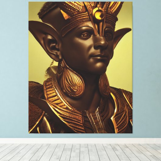 Egyptische Osiris Canvas print (Insitu (Houten vloer))