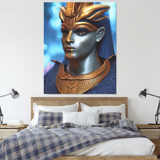 Egyptische Osiris Canvas print (Insitu (Slaapkamer))