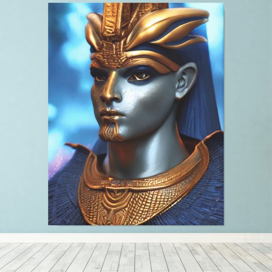 Egyptische Osiris Canvas print (Insitu (Houten vloer))