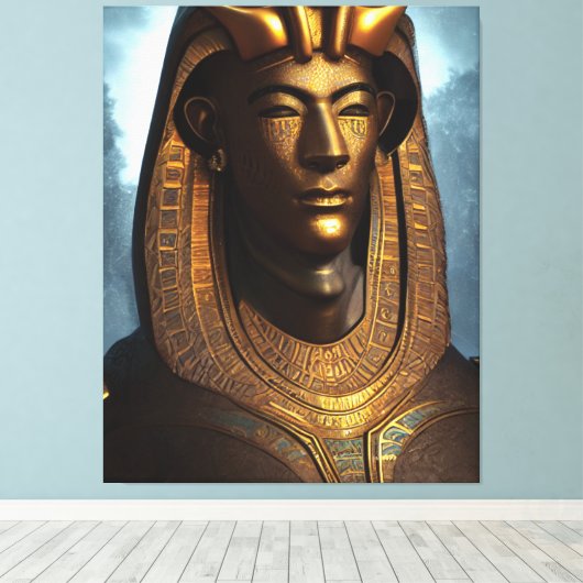 Egyptische Osiris Canvas print (Insitu (Houten vloer))