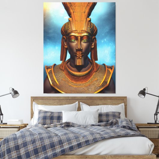 Egyptische Osiris Canvas print (Insitu (Slaapkamer))