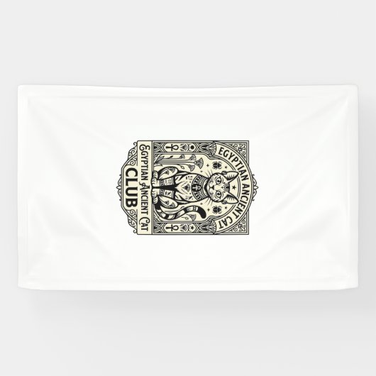 Egyptische Oude Kat Grappige Kat Grafisch - Egypti Spandoek (Horizontaal)