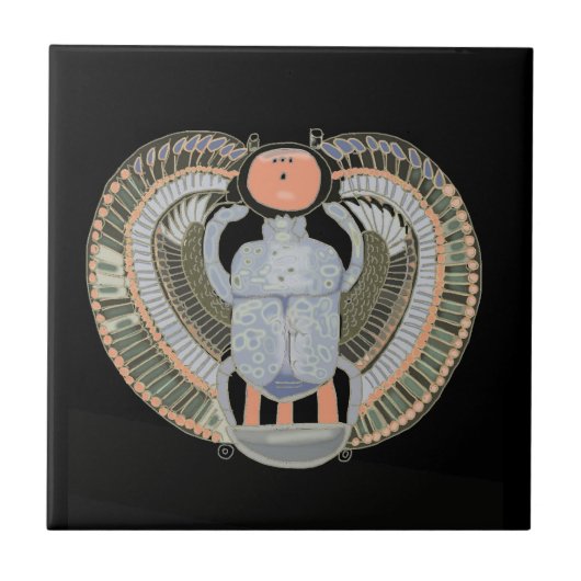 Egyptische Pastel gekleurde Scarab kever Tegeltje (Voorkant)