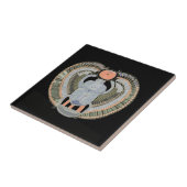 Egyptische Pastel gekleurde Scarab kever Tegeltje (Zijkant)