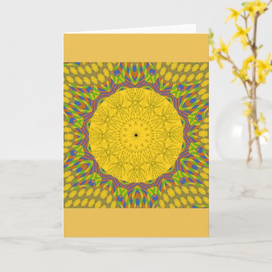 Egyptische Patroon Art Print Kaart (Gele Bloem)