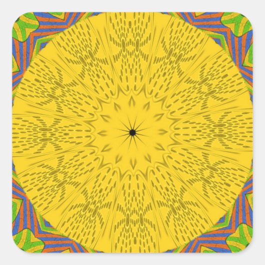 Egyptische Patroon Art Print Vierkante Sticker (Voorkant)