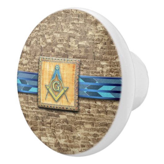 Egyptische piramide Square Compass Keramische Knop (Rechts)