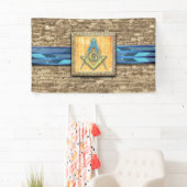 Egyptische piramide Square Compass Spandoek (Insitu)