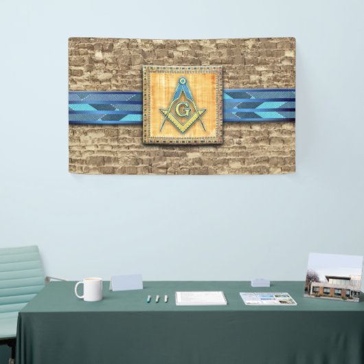 Egyptische piramide Square Compass Spandoek (Beurs)