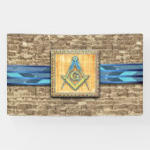 Egyptische piramide Square Compass Spandoek (Horizontaal)