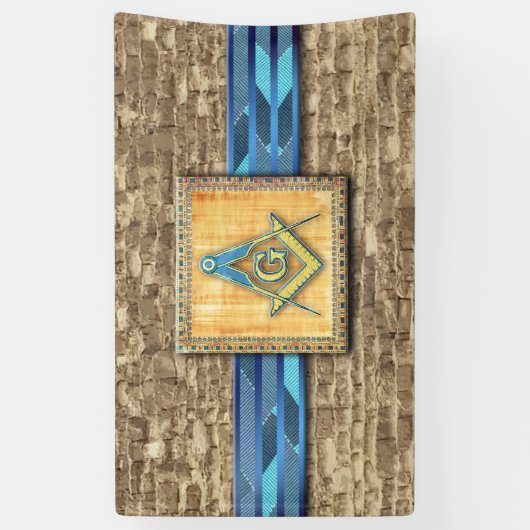 Egyptische piramide Square Compass Spandoek (Verticaal)