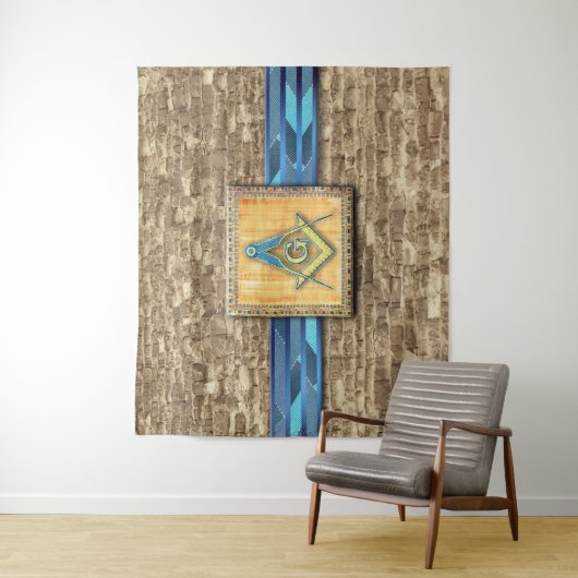 Egyptische piramide Square Compass Wandkleed (In situ)