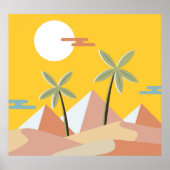 Egyptische piramide zonsondergang:  scène poster (Voorkant)