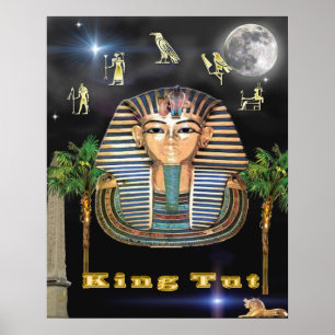 Egyptische piramiden en koning Tut art Poster