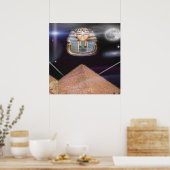 Egyptische piramiden en Koning Tut art Poster (Keuken)