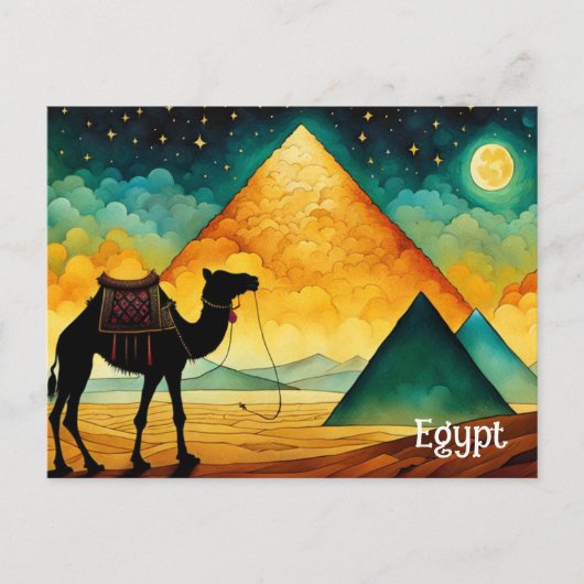 Egyptische piramides Camel Desert Briefkaart (Voorkant)