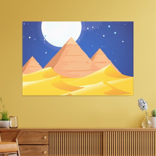 Egyptische piramides canvas afdruk (Insitu (Woonkamer))