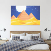 Egyptische piramides canvas afdruk (Insitu (Slaapkamer))