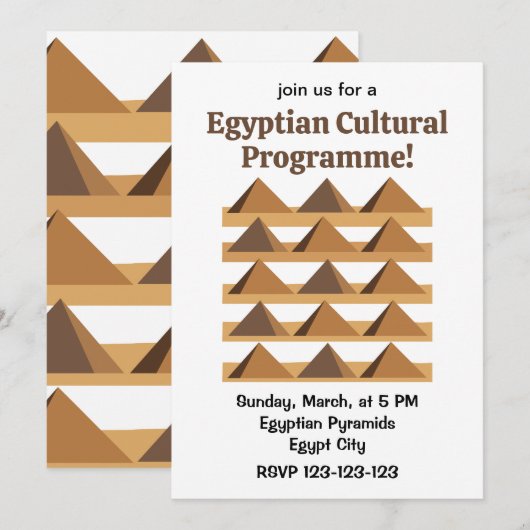 Egyptische Piramides Patroon Cultureel Programma (Voorkant / Achterkant)