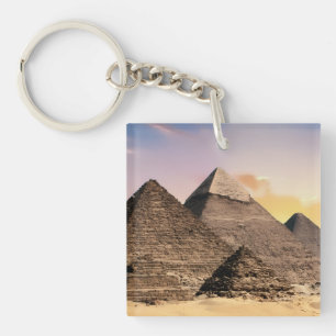 Egyptische piramides Sfinx Khufu Foto Souvenir Woe Sleutelhanger