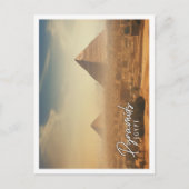 Egyptische piramides van Gizeh bij zonsondergang C Briefkaart (Voorkant)