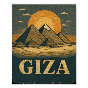 Egyptische piramides van Gizeh Grote Piramide Foto Afdruk
