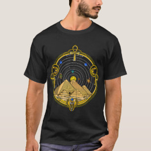 Egyptische piramides zonnestelsel t-shirt