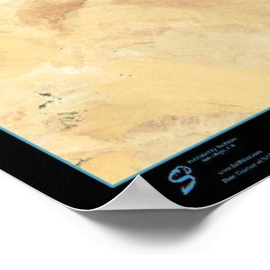 Egyptische plattegrond met satellietkaart Poster A (Hoek)