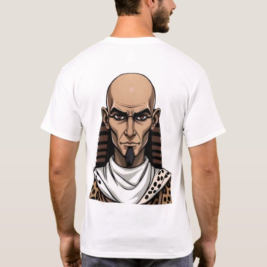 Egyptische priester gezicht illustratie t-shirt (Achterkant)