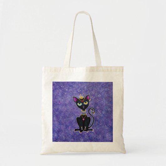 Egyptische prinses Black Cat Tote Bag (Voorkant)