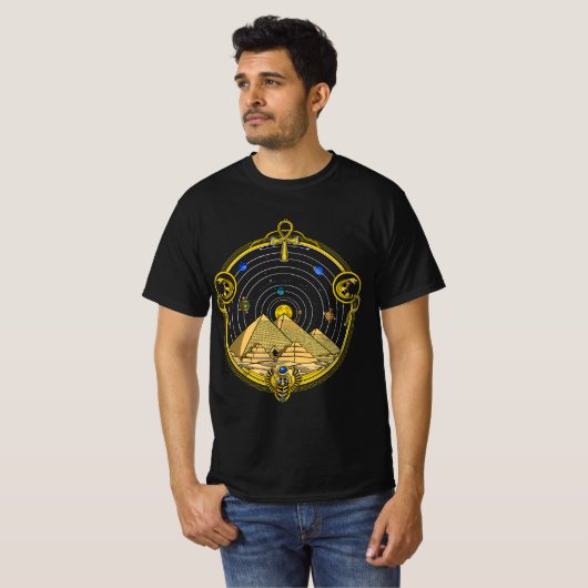 Egyptische pyramiden Ankh symbool oog van gedode p T-shirt (Voorkant volledig)
