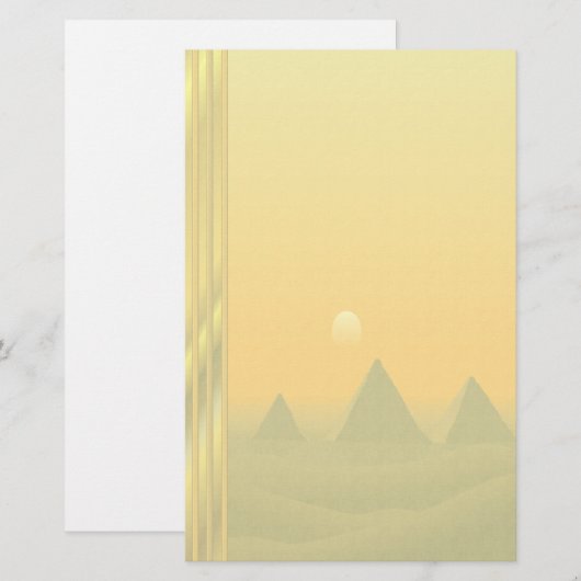 Egyptische pyramiden en zonneschermen - Geen lijne Briefpapier (Voorkant / Achterkant)