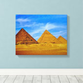 Egyptische Pyramiden in Giza Canvas Afdruk (Insitu (Houten vloer))