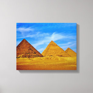 Egyptische Pyramiden in Giza Canvas Afdruk