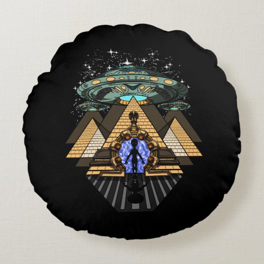 Egyptische Pyramides Alien Space Annunaki-complot Rond Kussen (Voorkant)