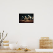 Egyptische Pyramides onder een Poster voor de myst (Keuken)